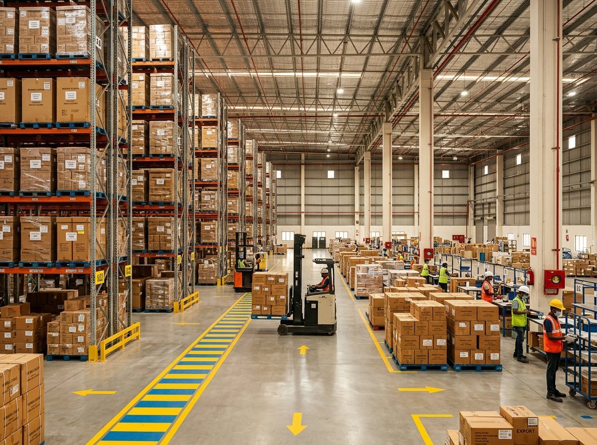 Modern Palletized Warehousing and Distribution Fulfillment Hub