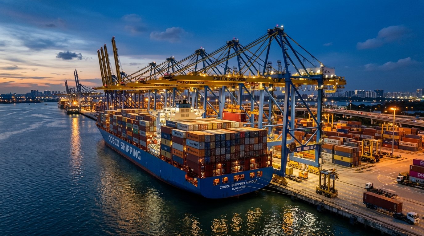 Container Vessel Loading at Deepwater Terminal