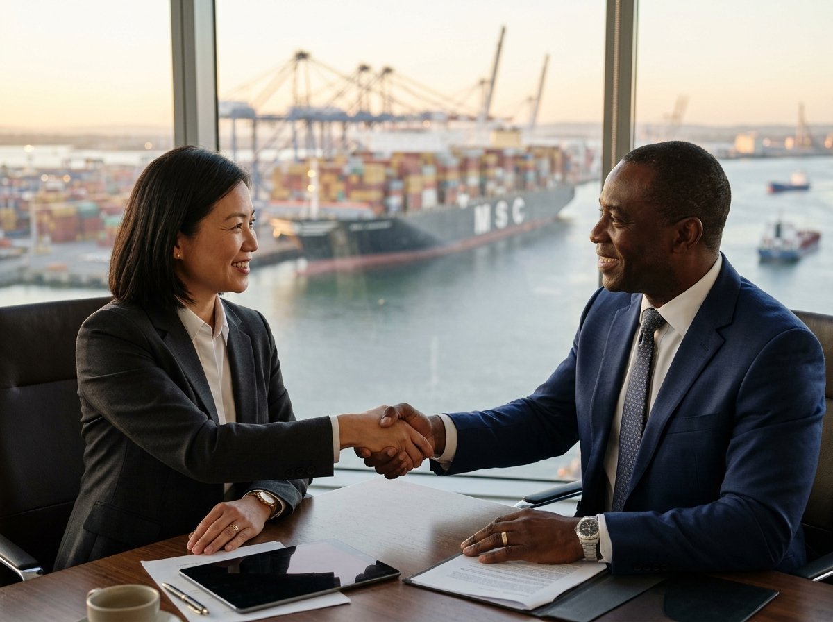 Current Logistics business partnership handshake