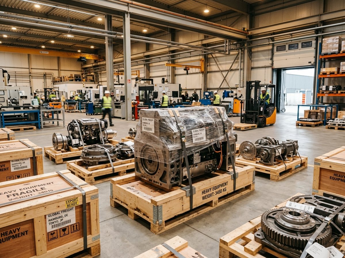 Manufacturing and precision engineering plant machinery prepared for export